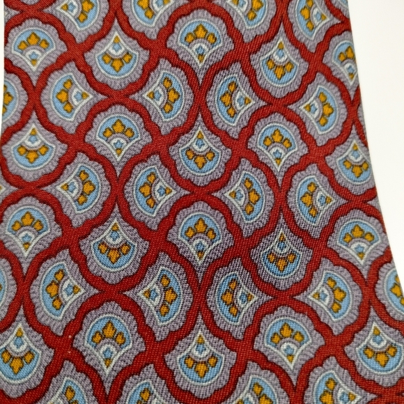The Cotswold Collection J. S. Blank 100% Silk Necktie Tie Made in USA Burgundy - Picture 2 of 10